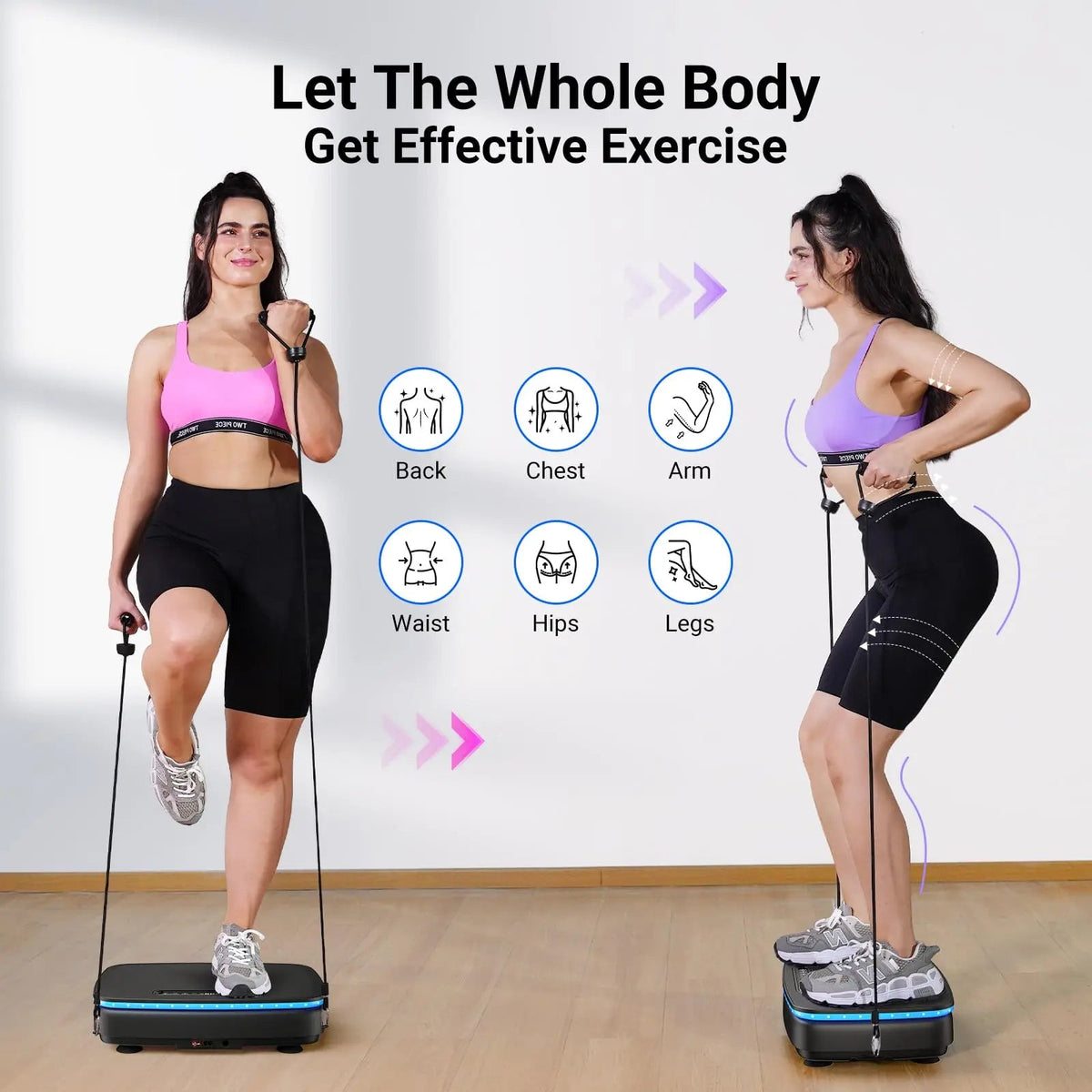 Full Body Workout Platform - 99-Speed Vibration Exercise Machine with Bluetooth & Lymphatic Drainage, 330lb Capacity