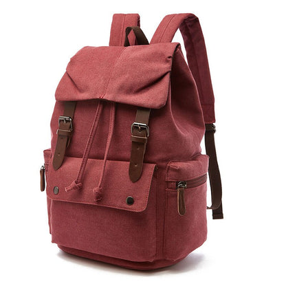 Vintage-Style Canvas Backpack with Spacious Organization