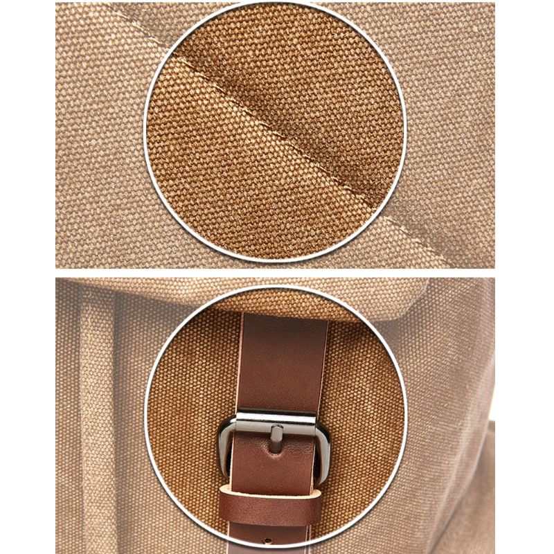 Vintage-Style Canvas Backpack with Spacious Organization