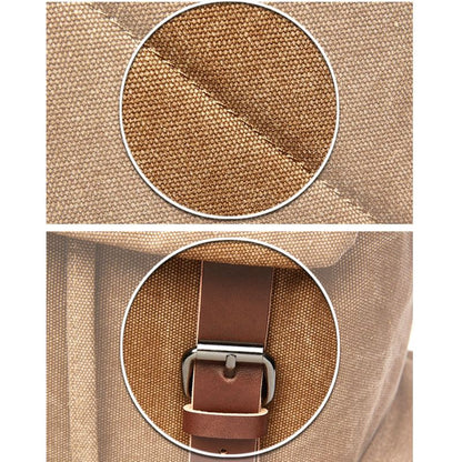 Vintage-Style Canvas Backpack with Spacious Organization