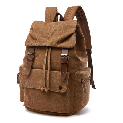 Vintage-Style Canvas Backpack with Spacious Organization
