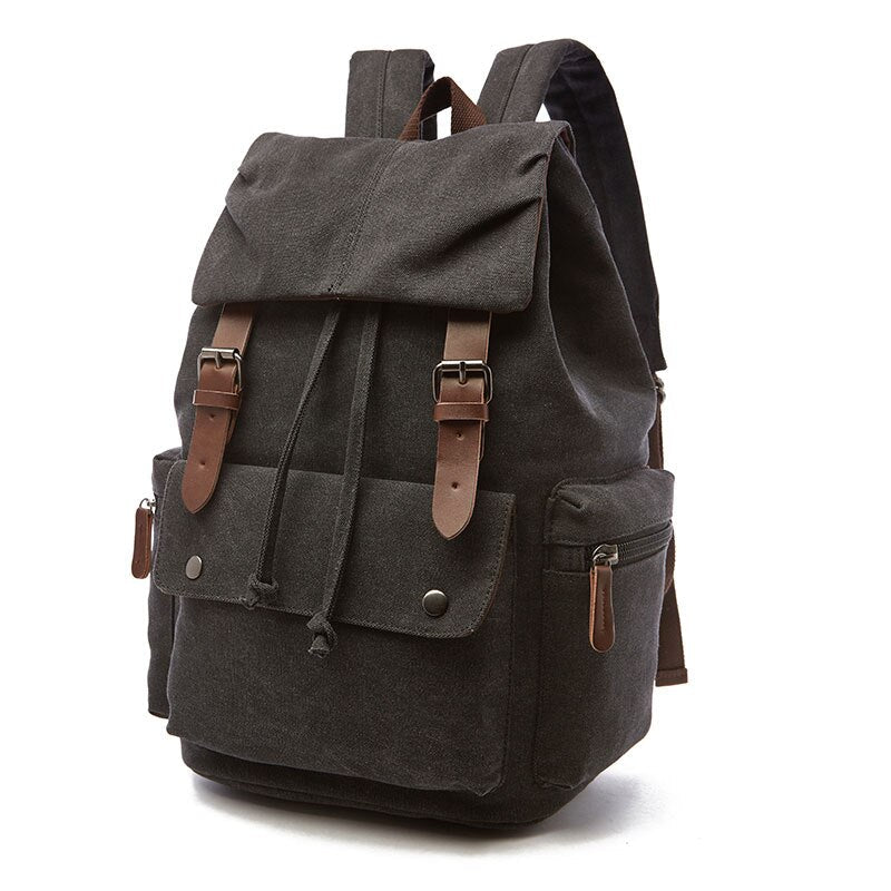 Vintage-Style Canvas Backpack with Spacious Organization