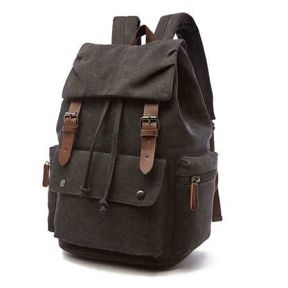 Vintage-Style Canvas Backpack with Spacious Organization
