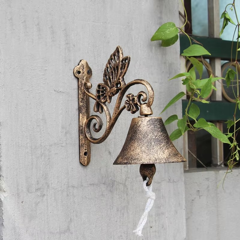 Elegant Vintage-Style Cast Iron Doorbell for a Warm Welcome