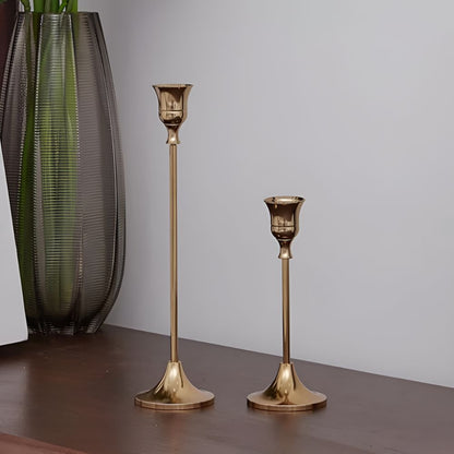 Elegant Brass Candle Holder Trio for Timeless Décor