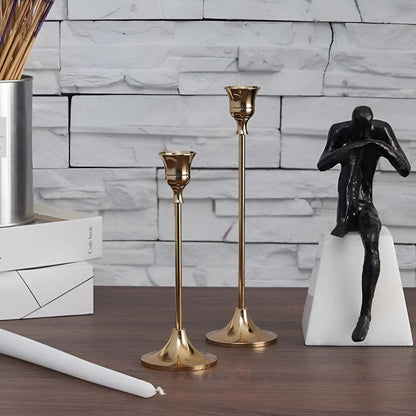 Elegant Brass Candle Holder Trio for Timeless Décor