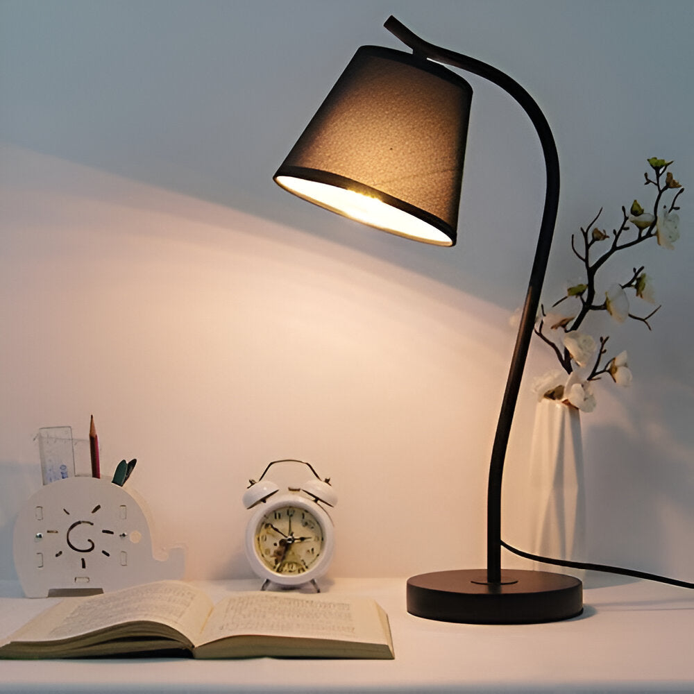 Minimalist LED Light for Desk and Bedside – Contemporary Wooden Lamp