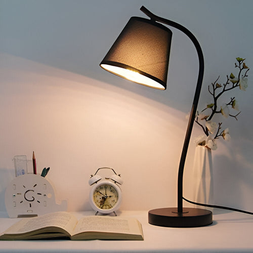 Minimalist LED Light for Desk and Bedside – Contemporary Wooden Lamp