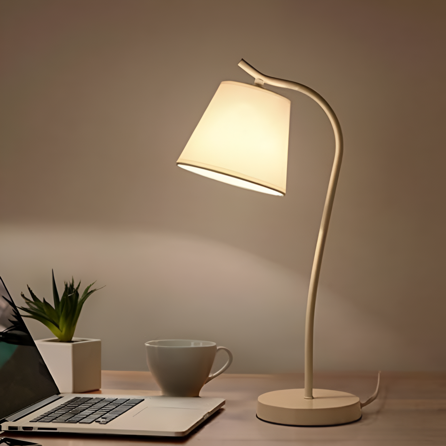 Minimalist LED Light for Desk and Bedside – Contemporary Wooden Lamp