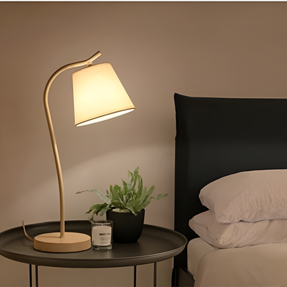 Minimalist LED Light for Desk and Bedside – Contemporary Wooden Lamp