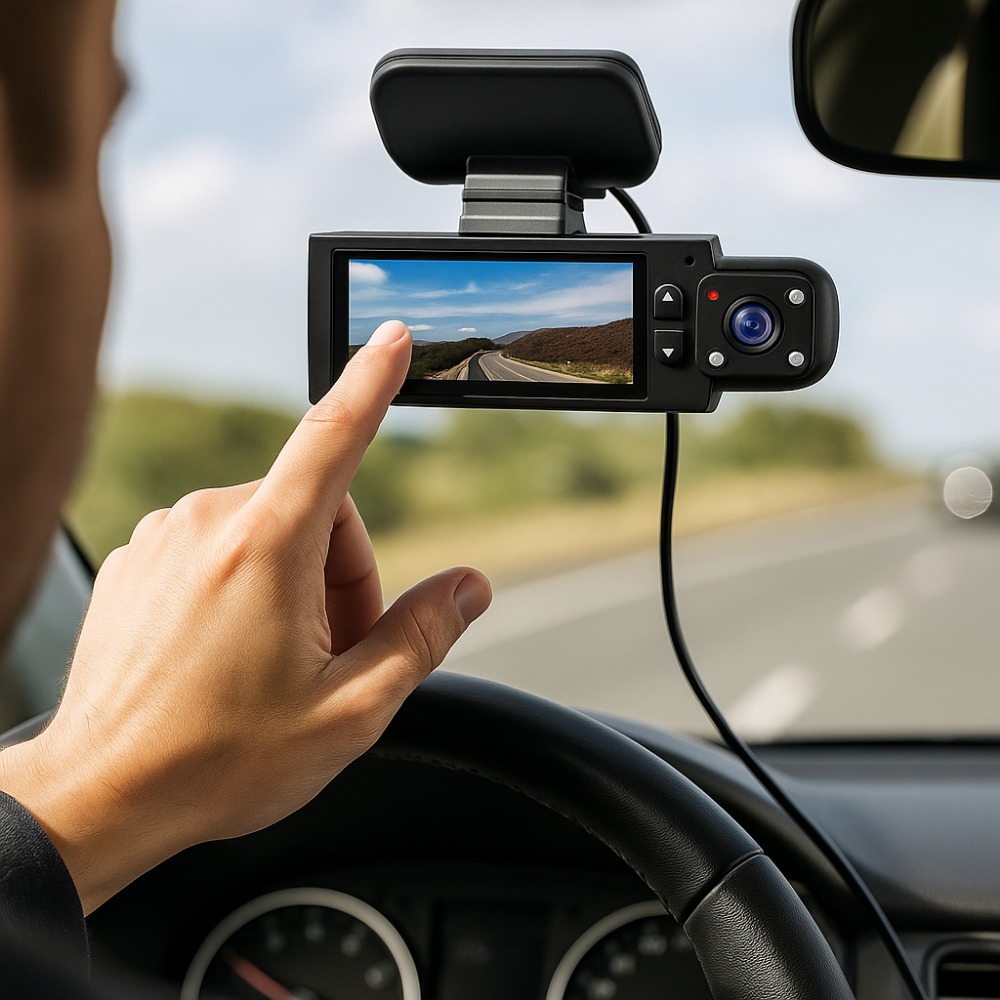 Dual Lens 1080p Dashboard Camera with Wireless Connectivity