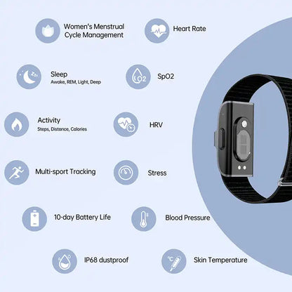 Discreet Fitness Tracker Band with Heart Rate Monitor and Step Counter