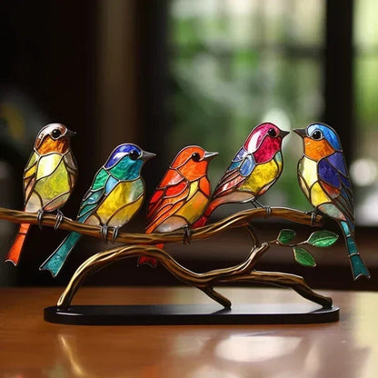 Elegant Stained Glass Bird Decorations