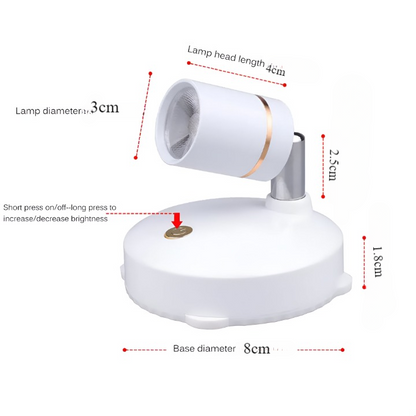 Mini Wireless LED Spotlight with Dimmable Feature for Home and Office