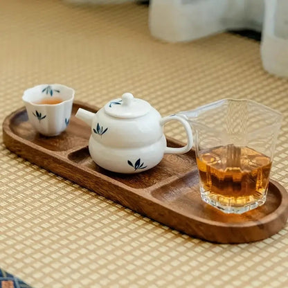 Elegant Eco-Friendly Wooden Serving Tray with Dividers