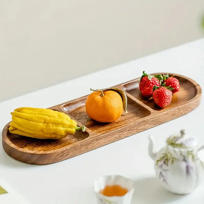 Elegant Eco-Friendly Wooden Serving Tray with Dividers