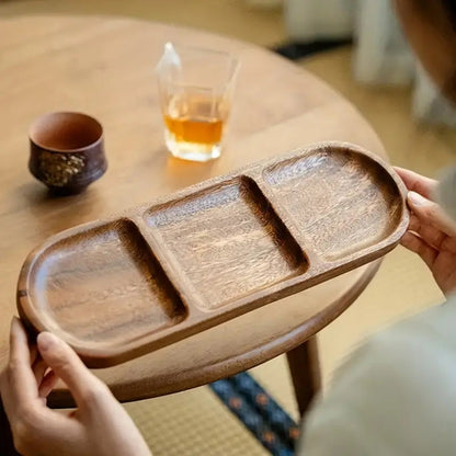 Elegant Eco-Friendly Wooden Serving Tray with Dividers