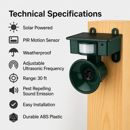 EcoGuard | Solar-Powered Motion Detector | Humane Bird Deterrent