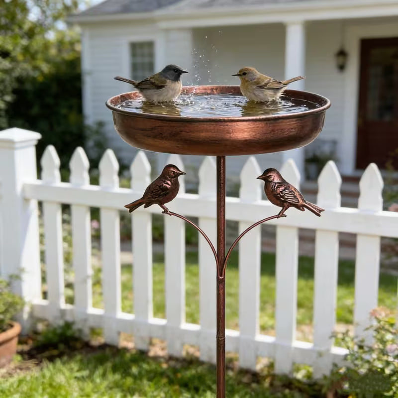 Elegant Garden Bird Bath with Adjustable Stand