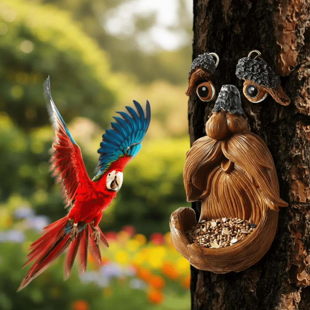 Whimsical Tree Face Bird Feeder | Weather-Resistant Garden Decor