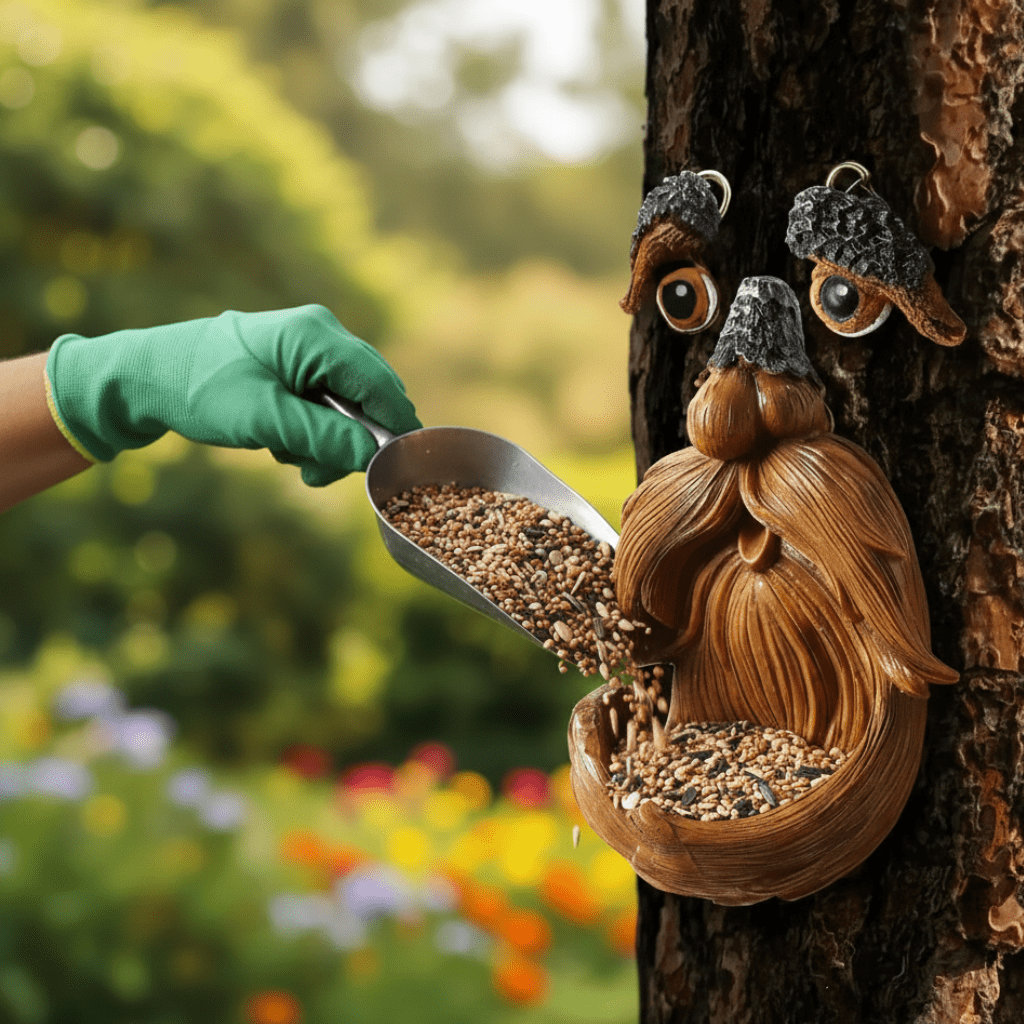 Whimsical Tree Face Bird Feeder | Weather-Resistant Garden Decor