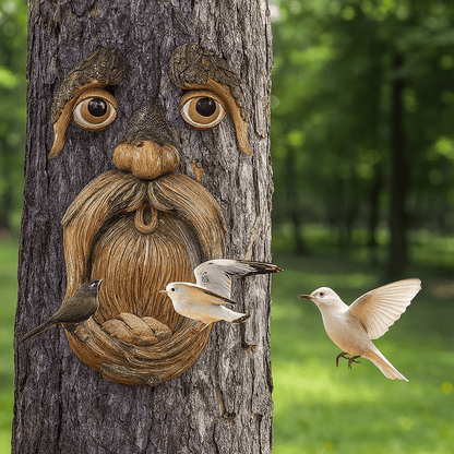 Whimsical Tree Face Bird Feeder | Weather-Resistant Garden Decor