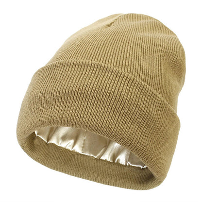 Noor Silk Winter Hat – Wool Blend with Silk for Anti-Frizz Hair Care