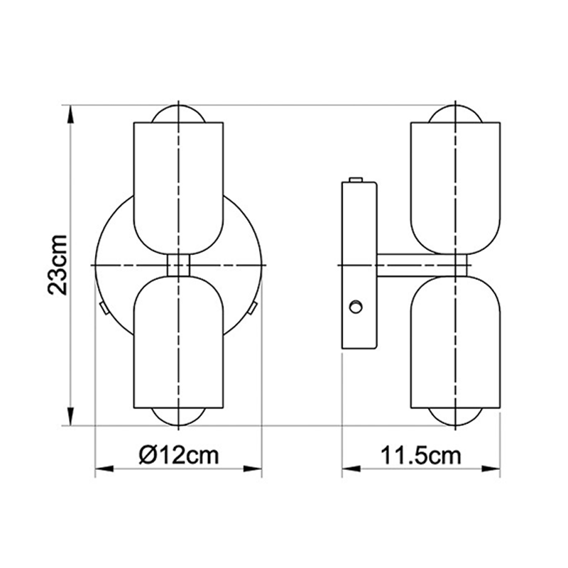 Adjustable Wall-Mounted Lighting Fixture with Two Lights