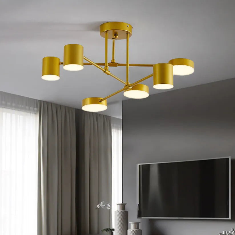 Modern Ceiling Fixture with 6 Lights and Adjustable Ambient Lighting