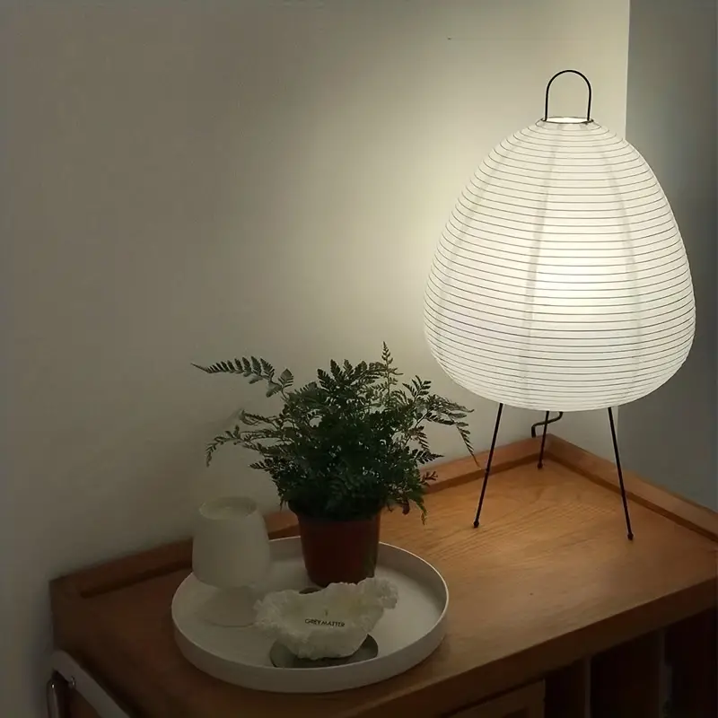 Elegant Tripod Rice Paper Table Lamp for Cozy Ambiance