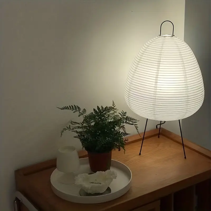 Elegant Tripod Rice Paper Table Lamp for Cozy Ambiance
