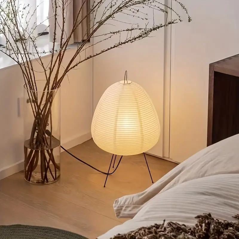 Elegant Tripod Rice Paper Table Lamp for Cozy Ambiance