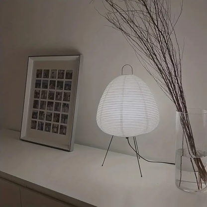 Elegant Tripod Rice Paper Table Lamp for Cozy Ambiance