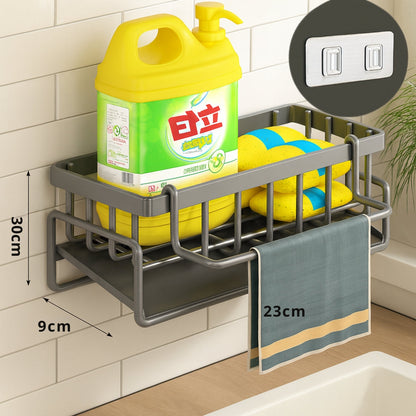 Sleek Wall-Mounted Storage Rack for Sponges and Soaps