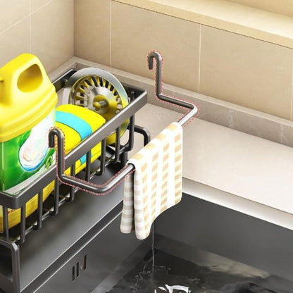 Sleek Wall-Mounted Storage Rack for Sponges and Soaps
