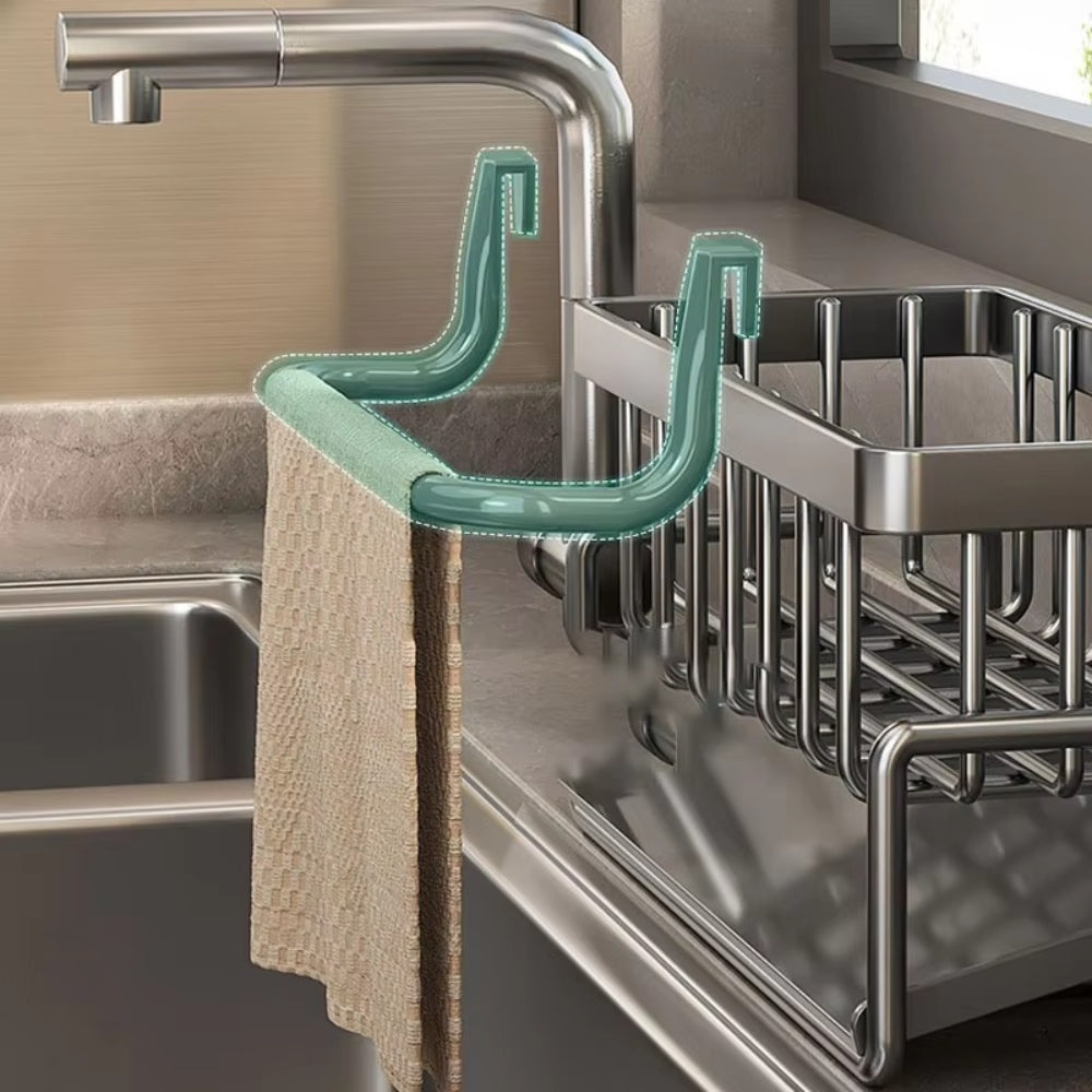 Sleek Wall-Mounted Storage Rack for Sponges and Soaps