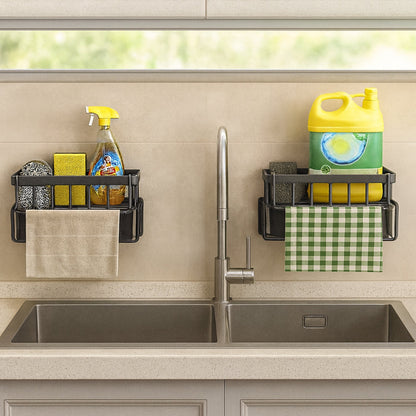 Sleek Wall-Mounted Storage Rack for Sponges and Soaps