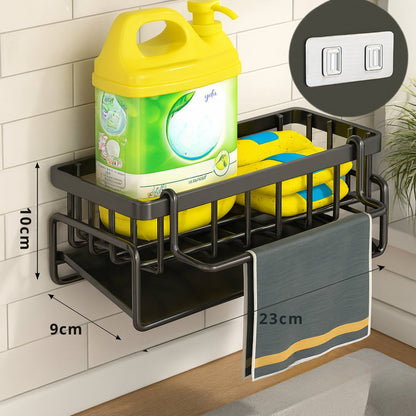 Sleek Wall-Mounted Storage Rack for Sponges and Soaps