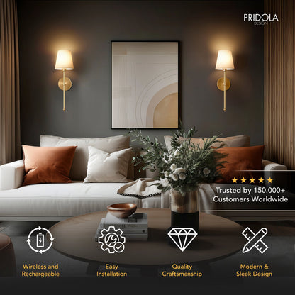 Sleek Wireless Wall Lights for Effortless Ambiance
