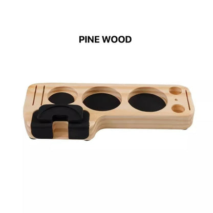Espresso Tamper Station in Walnut – Coffee Bar Organizer and Stand