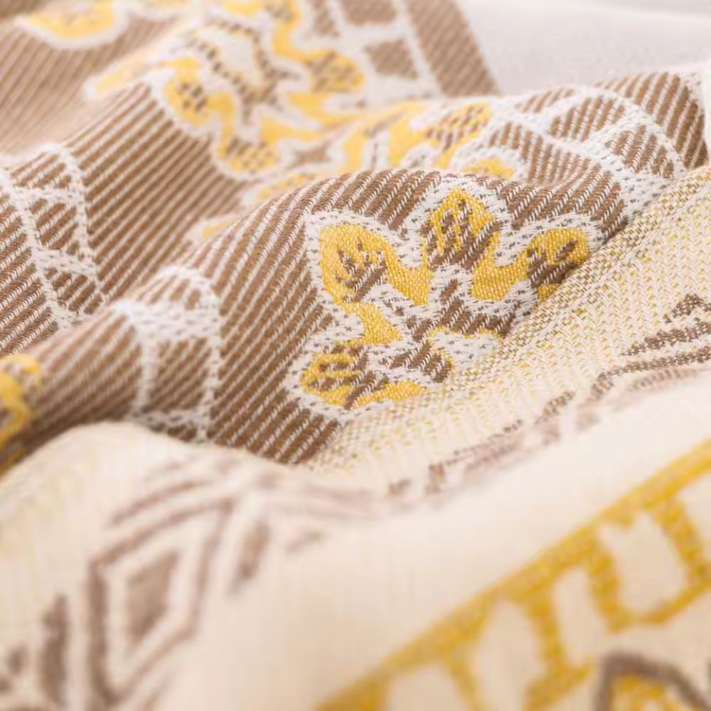 Cozy Cotton Bohemian Throw with Mandala Design