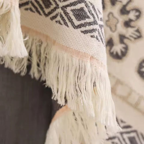 Cozy Cotton Bohemian Throw with Mandala Design