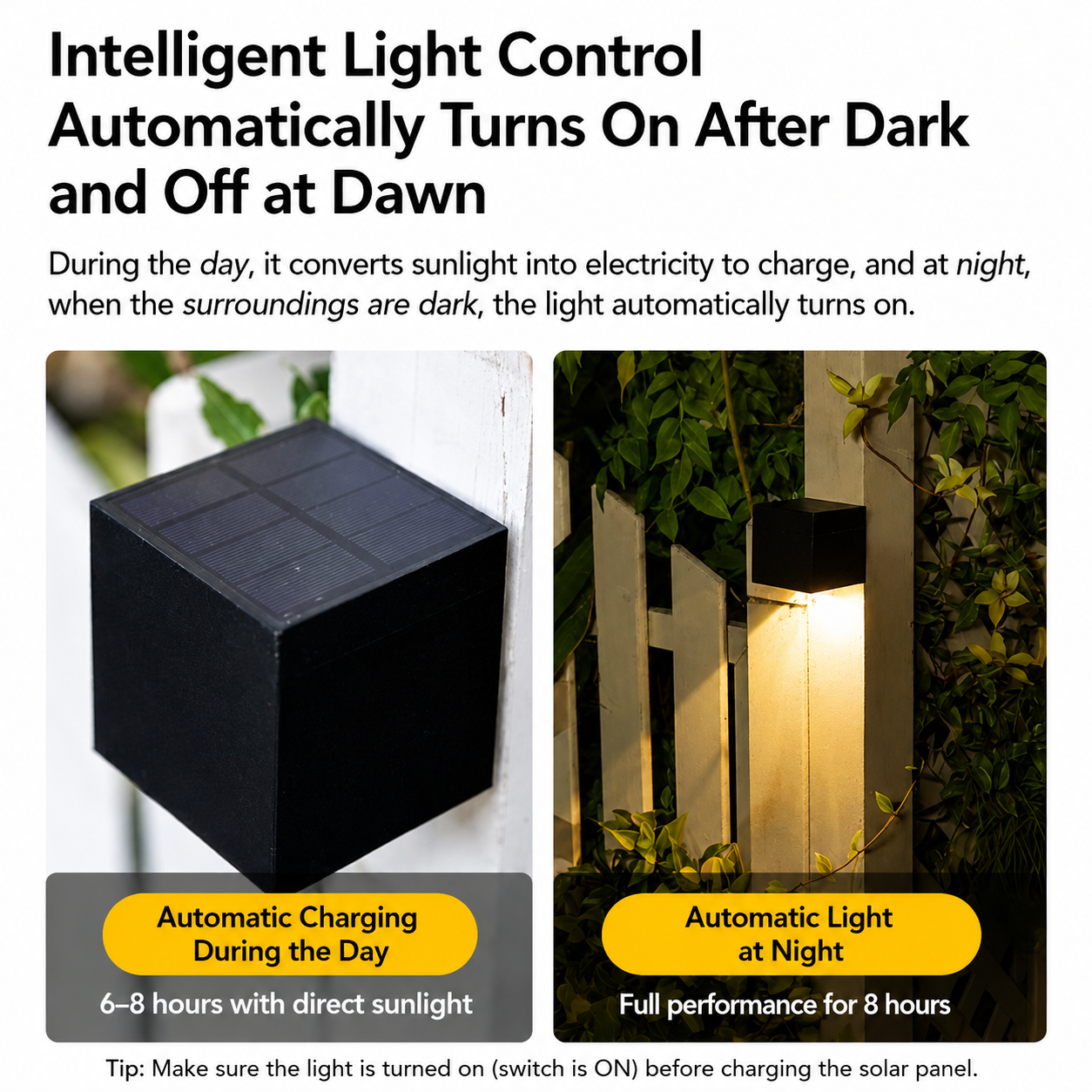 Elegant Solar Wall Light | Eco-Friendly Outdoor Illumination