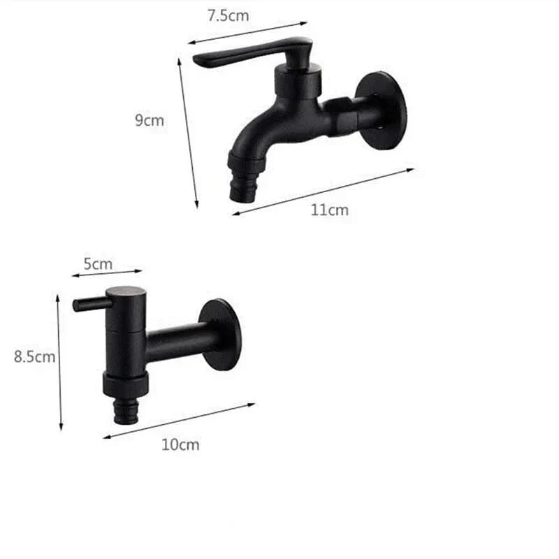 Matte Black Wall-Mounted Faucet for Kitchen, Bathroom, and Outdoor Spaces