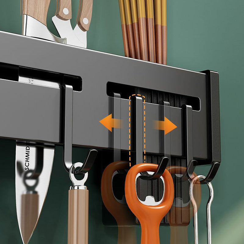 Wall-Mounted Knife Holder | No Drilling Required | Stainless Steel | Space-Saving Kitchen Design