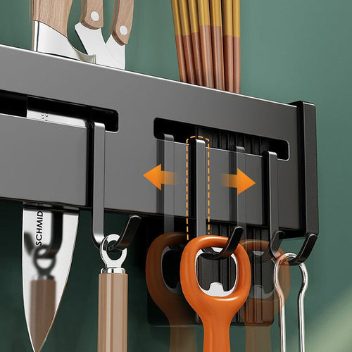 Wall-Mounted Knife Holder | No Drilling Required | Stainless Steel | Space-Saving Kitchen Design