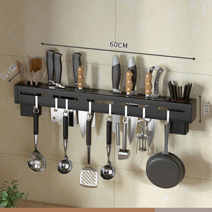 Wall-Mounted Knife Holder | No Drilling Required | Stainless Steel | Space-Saving Kitchen Design