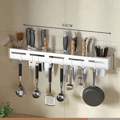 Wall-Mounted Knife Holder | No Drilling Required | Stainless Steel | Space-Saving Kitchen Design
