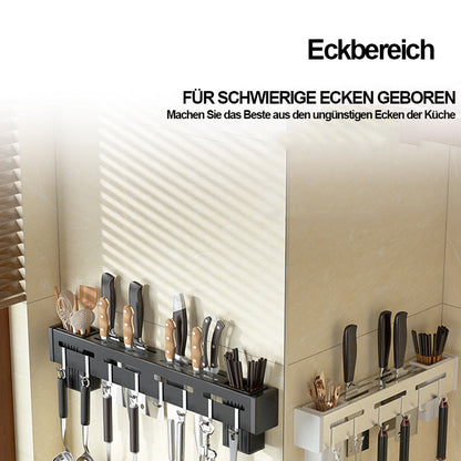 Wall-Mounted Knife Holder | No Drilling Required | Stainless Steel | Space-Saving Kitchen Design