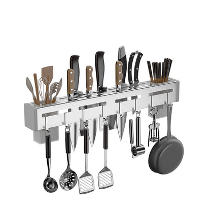 Wall-Mounted Knife Holder | No Drilling Required | Stainless Steel | Space-Saving Kitchen Design